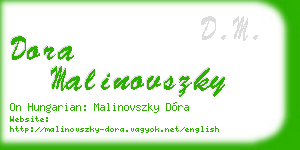 dora malinovszky business card