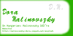 dora malinovszky business card